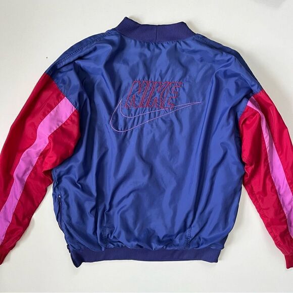 NIKE Vintage 90s Gray Tag Swoosh Women's Windbreaker Large - Picture 1 of 11